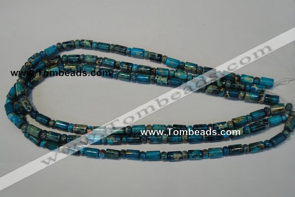 CDI288 15.5 inches 3*6mm rondelle & 6*9mm tube dyed imperial jasper beads