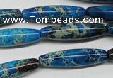 CDI291 15.5 inches 8*30mm rice dyed imperial jasper beads