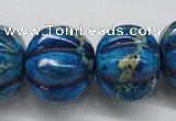 CDI297 15.5 inches 19*23mm pumpkin dyed imperial jasper beads