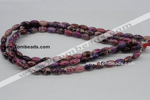 CDI30 16 inches 8*12mm rice dyed imperial jasper beads wholesale