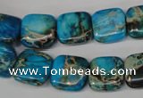 CDI300 15.5 inches 14*14mm square dyed imperial jasper beads