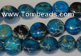 CDI305 15.5 inches 12mm flat round dyed imperial jasper beads