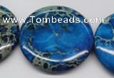 CDI310 15.5 inches 40mm flat round dyed imperial jasper beads