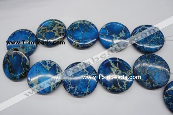 CDI310 15.5 inches 40mm flat round dyed imperial jasper beads