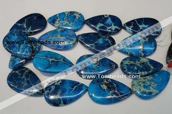 CDI328 15.5 inches 30*50mm flat teardrop dyed imperial jasper beads