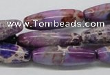 CDI33 16 inches 10*30mm rice dyed imperial jasper beads wholesale