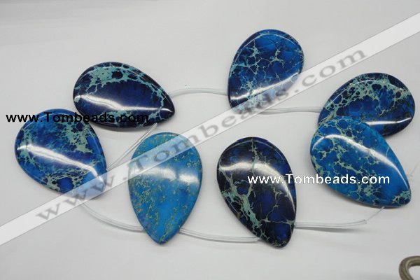 CDI346 Top-drilled 40*60mm flat teardrop dyed imperial jasper beads