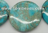 CDI353 15.5 inches 45mm flat round dyed imperial jasper beads