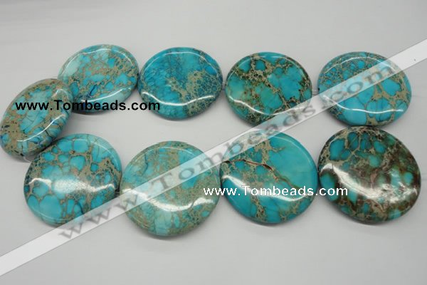 CDI353 15.5 inches 45mm flat round dyed imperial jasper beads