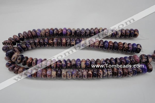 CDI373 15.5 inches 7*14mm rondelle dyed imperial jasper beads