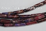 CDI376 15.5 inches 4*12mm tube dyed imperial jasper beads