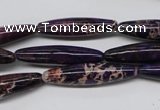 CDI383 15.5 inches 7*30mm rice dyed imperial jasper beads