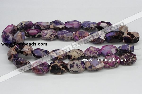 CDI39 16 inches 20*25mm faceted nuggets dyed imperial jasper beads