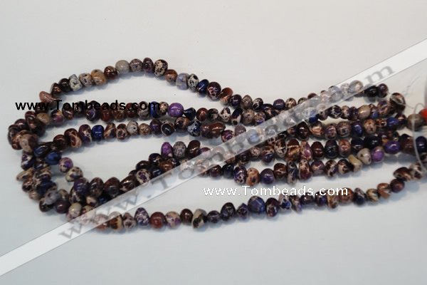 CDI390 15.5 inches 6*9mm nugget dyed imperial jasper beads