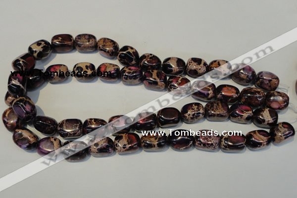 CDI395 15.5 inches 12*16mm nugget dyed imperial jasper beads