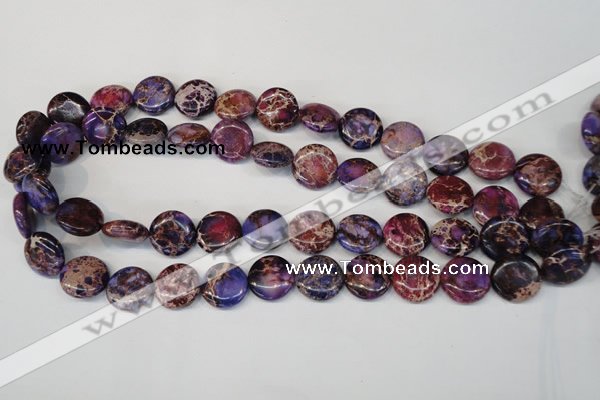 CDI408 15.5 inches 16mm flat round dyed imperial jasper beads