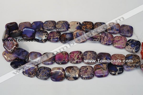 CDI428 15.5 inches 20*20mm square dyed imperial jasper beads