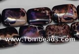 CDI436 15.5 inches 12*16mm rectangle dyed imperial jasper beads