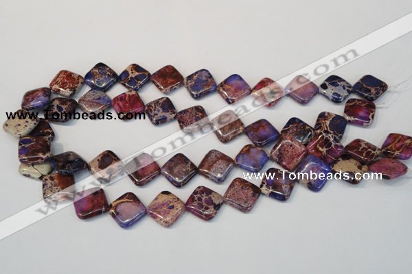 CDI445 15.5 inches 16*16mm diamond dyed imperial jasper beads