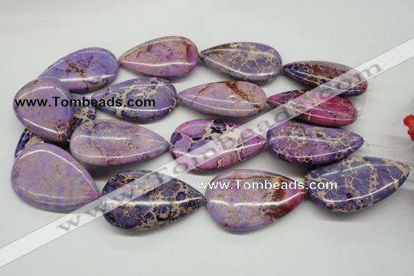 CDI463 15.5 inches 30*50mm flat teardrop dyed imperial jasper beads