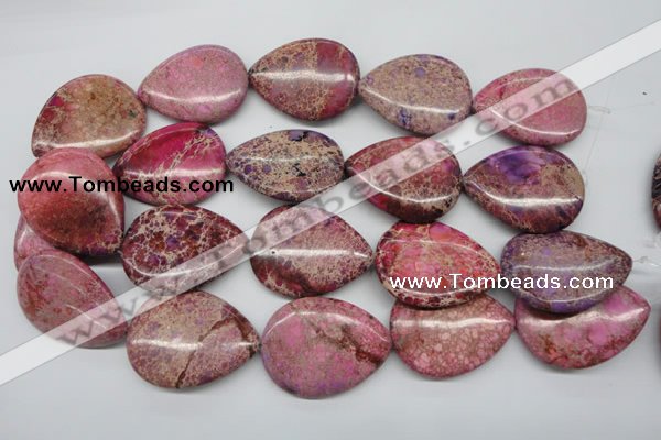 CDI480 15.5 inches 30*40mm flat teardrop dyed imperial jasper beads