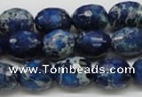 CDI49 16 inches 12*15mm faceted egg-shaped dyed imperial jasper beads