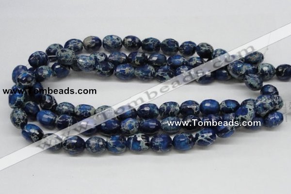 CDI49 16 inches 12*15mm faceted egg-shaped dyed imperial jasper beads