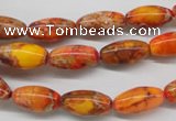 CDI510 15.5 inches 8*16mm rice dyed imperial jasper beads