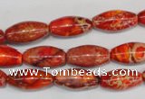 CDI512 15.5 inches 8*16mm rice dyed imperial jasper beads