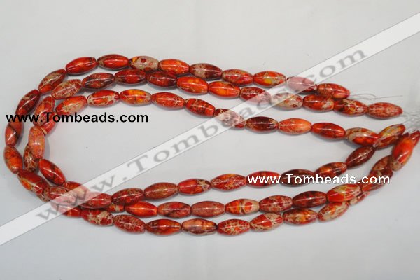 CDI512 15.5 inches 8*16mm rice dyed imperial jasper beads