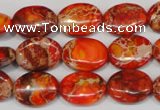 CDI531 15.5 inches 12*16mm oval dyed imperial jasper beads