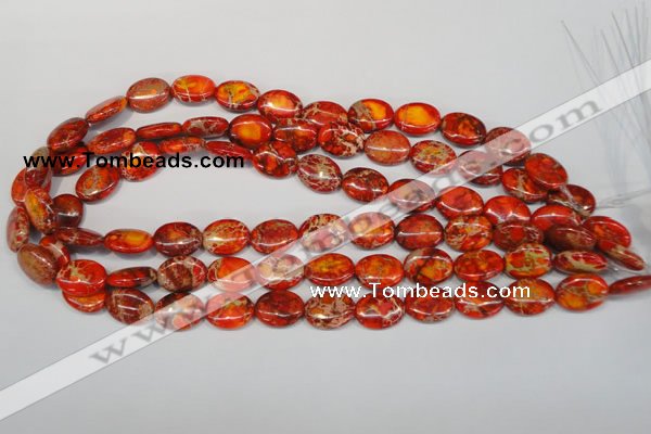 CDI531 15.5 inches 12*16mm oval dyed imperial jasper beads