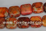 CDI540 15.5 inches 14*14mm square dyed imperial jasper beads