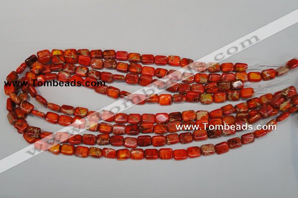 CDI551 15.5 inches 8*10mm rectangle dyed imperial jasper beads