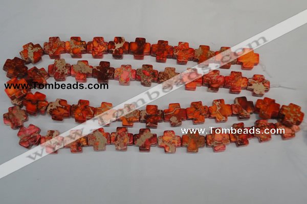 CDI561 15.5 inches 16*16mm cross dyed imperial jasper beads