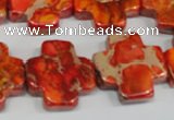 CDI563 15.5 inches 20*20mm cross dyed imperial jasper beads