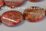 CDI575 15.5 inches 18*25mm twisted oval dyed imperial jasper beads