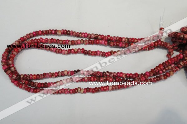 CDI584 15.5 inches 3*6mm rondelle dyed imperial jasper beads