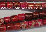CDI595 15.5 inches 8*8mm tube dyed imperial jasper beads
