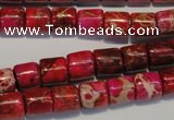 CDI595 15.5 inches 8*8mm tube dyed imperial jasper beads