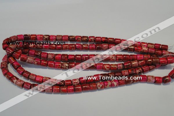 CDI595 15.5 inches 8*8mm tube dyed imperial jasper beads