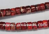 CDI596 15.5 inches 4*8mm tube dyed imperial jasper beads