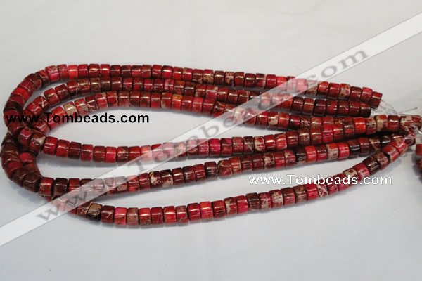 CDI596 15.5 inches 4*8mm tube dyed imperial jasper beads