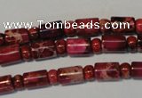 CDI597 15.5 inches 3*6mm rondelle 6*9mm tube dyed imperial jasper beads