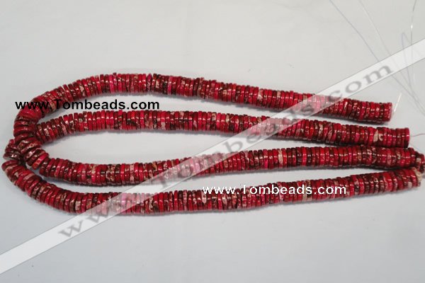 CDI602 15.5 inches 2*10mm heishi dyed imperial jasper beads