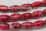 CDI605 15.5 inches 8*12mm rice dyed imperial jasper beads