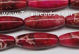 CDI607 15.5 inches 11*31mm rice dyed imperial jasper beads