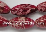 CDI609 15.5 inches 15*30mm rice dyed imperial jasper beads