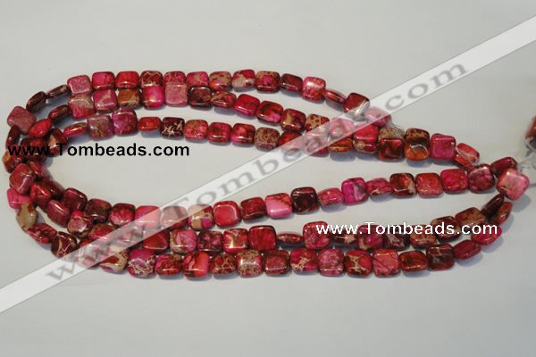 CDI620 15.5 inches 10*10mm square dyed imperial jasper beads