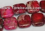 CDI623 15.5 inches 16*16mm square dyed imperial jasper beads